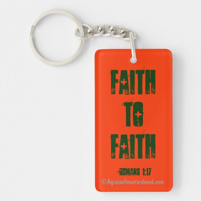 Faith to Faith Bible Quote Nyckelring (Framsidan)