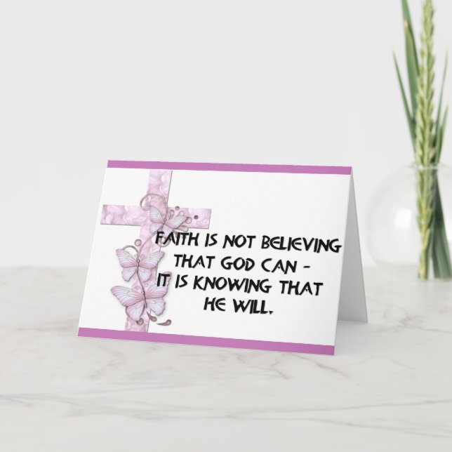 Faith tror inte ... Christian Greeting Card Kort (Framsida)