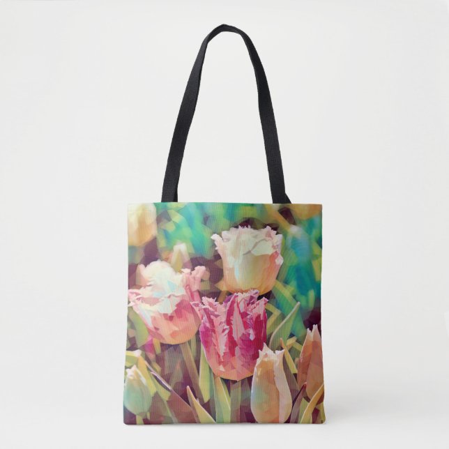 Faith Tulip Flower Art Tote Tygkasse (Framsida)