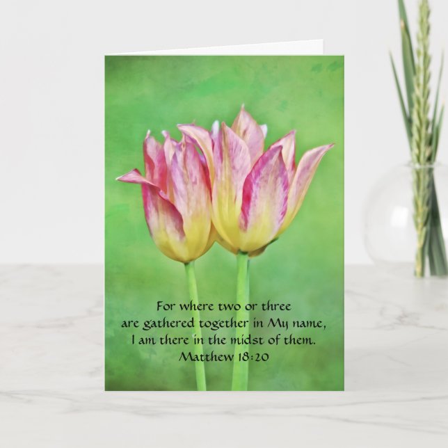 Faith Tulips Art Bible Verse Card Kort (Framsida)