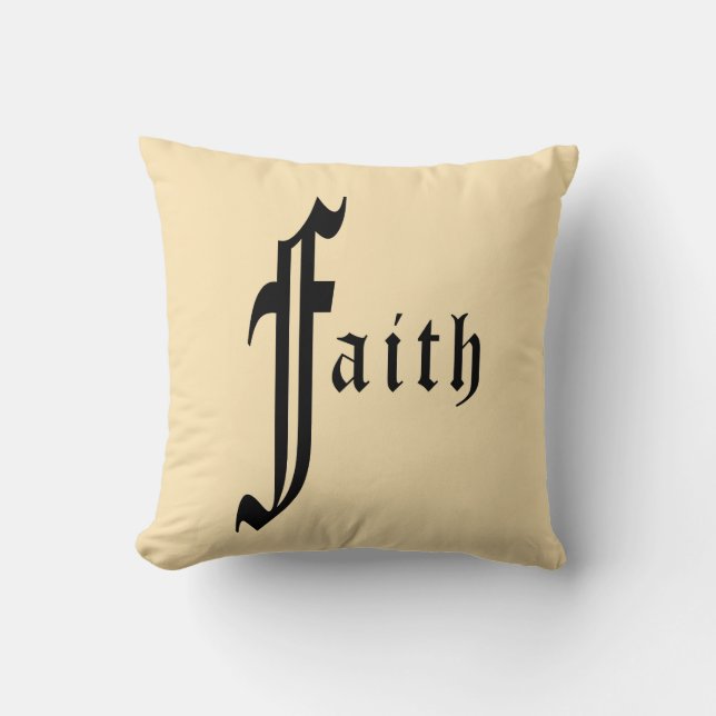 Faith Typografi Design Kudde (Framsida)