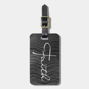 Faith Typography Christian Black and White Modern Bagagebricka