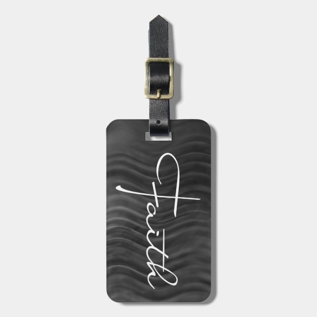 Faith Typography Christian Black and White Modern Bagagebricka (Vertikal Framsida)