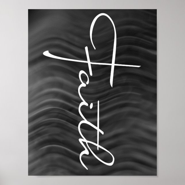 Faith Typography Christian Black and White Modern Poster (Framsidan)