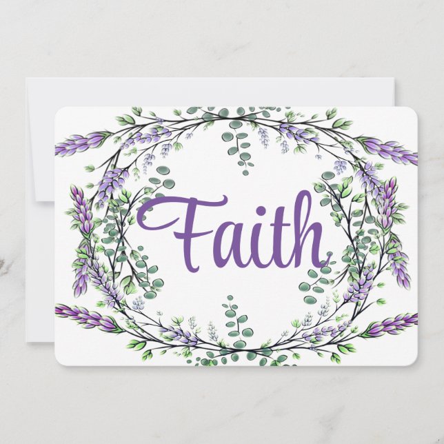 Faith Vattencolor Lavender Eucalyptus romantic Inbjudningar (Framsida)
