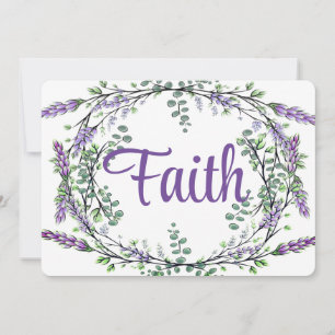 Faith Vattencolor Lavender Eucalyptus romantic Inbjudningar