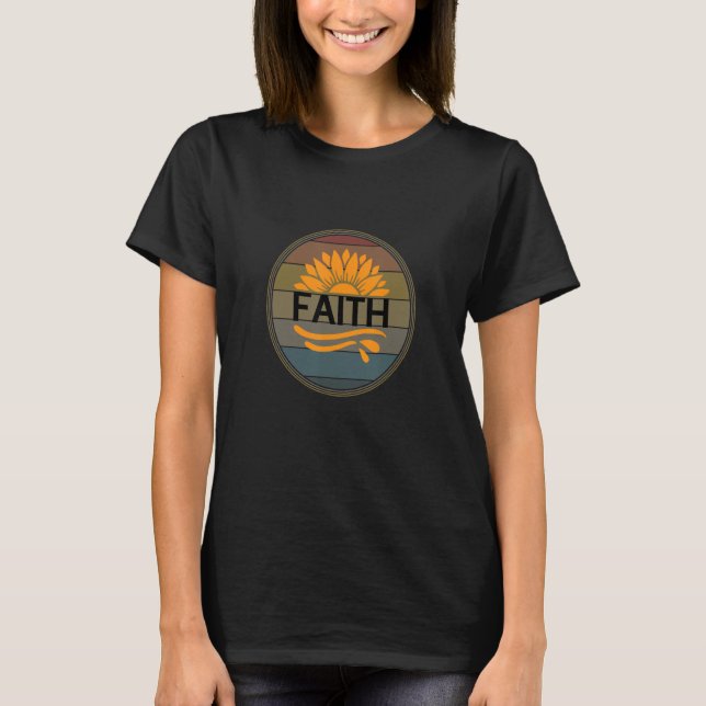 Faith Vintage Färger Solros T Shirt (Framsida)