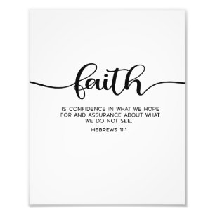 Faith Wall Art, Bible Verse, Hebrews 11:1 Fototryck