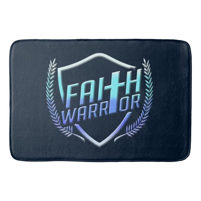 Faith Warrior Christian Blue Lila Ombre Badrumsmatta (Framsidan)