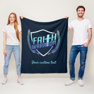 Faith Warrior Christian Blue Lila Ombre Fleecefilt