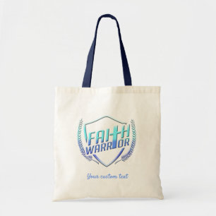 Faith Warrior Christian Blue Lila Ombre Tygkasse