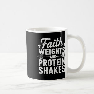 Faith Weights och Protein Shakes Christian Gym Wei Kaffemugg