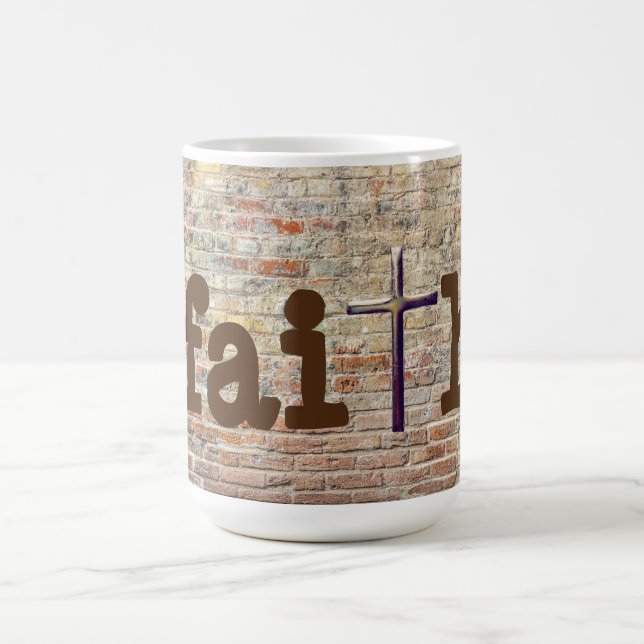 Faith with Kor on a Brick Wall Art Mugg Kopp (Center)