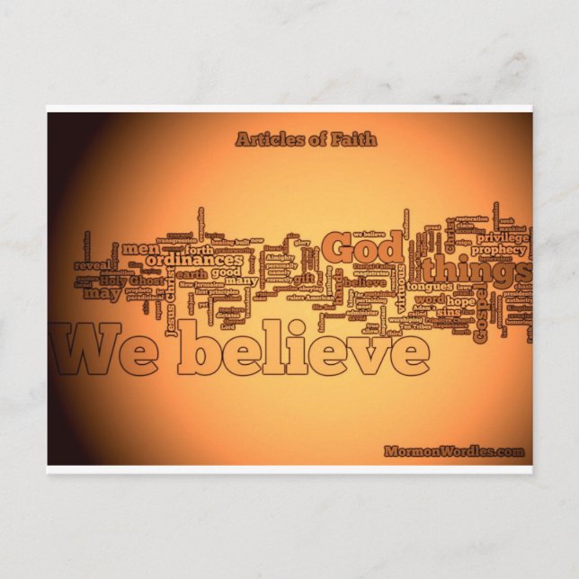 Faith wordle vykort (Framsida)