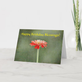 Faith Zinnia Flower Söt Art Birthday Card Kort