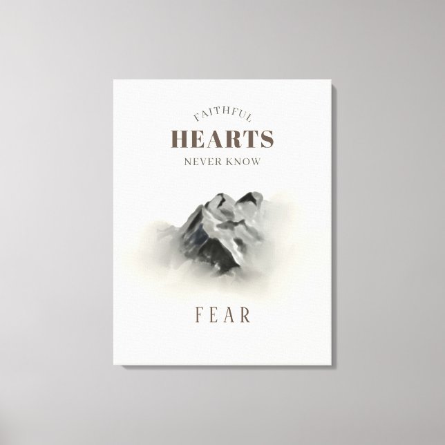 Faithant Inspiraional Quote Watercolor Mountain Canvastryck (Framsida)