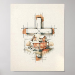 FaithArt Creation "Jag och mitt hus vi kommer att Poster