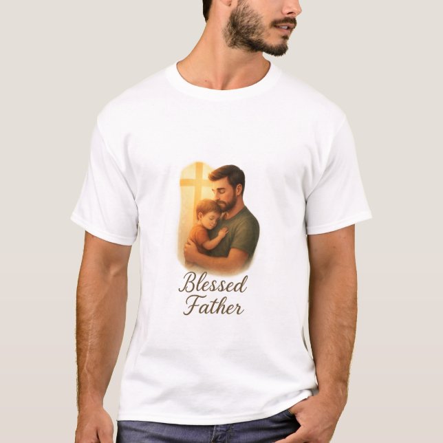 Faithful Far's Day Gift - Blsed Far T Shirt (Framsida)