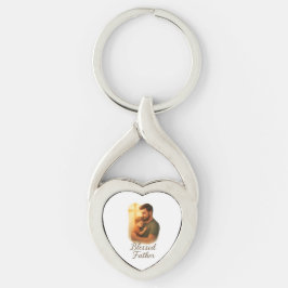 Faithful Far's Day Gift - Blsed Far Twisted Heart Silverfärgad Nyckelring