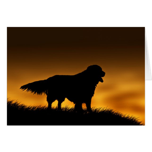 Faithful Golden Retriever Hälsningskort (Framsidan Horizontal)