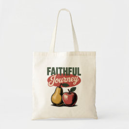 Faithful Journey Pear Apple Retro Christian Tee Tygkasse