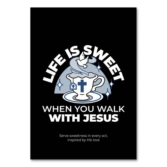 Faithful Living Art - Tekopp med Kor och Dove Bordsnummer (Framsidan)