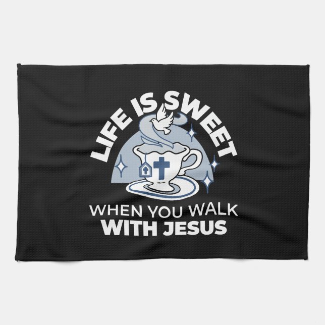 Faithful Living Art - Tekopp med Kor och Dove Kökshandduk (Horisontell)