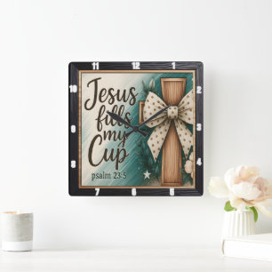 Faithful Scripture Kor Fyrkantig Klocka
