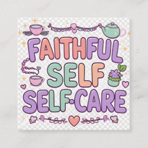 Faithful Self-Care - Islamic Kawaii Hälsa Fyrkantigt Visitkort