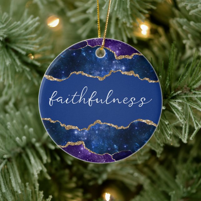 Faithness inspirational Ord Galaxy Agate Julgransprydnad Keramik (Träd)