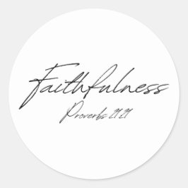 Faithness Proverbs 21 Runt Klistermärke