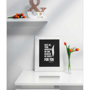 Faithundande service: inspiration 1 Peter 5:7 Poster