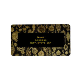 Faix guld julprydnader adressetikett
