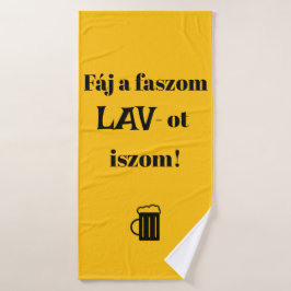Fáj a faszom LAV-ot iszom! sárga törülköző