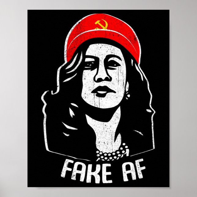 Fake Af Kamala Harris kommunismens val Humor Manar Poster (Framsidan)