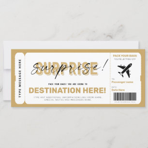 Fake Airplan Biljett Surprise Boarding Pass