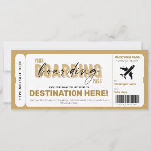 Fake Airplan Gift Biljett Boarding Pass Voucher Inbjudningar