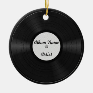 Fake Anpassningsbar Vinyl Record Ceramic Ornament