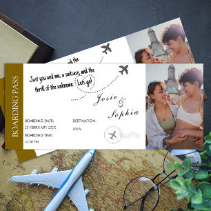 Fake Biljett Boarding Pass Travel Thuppe Gift Inbjudningar