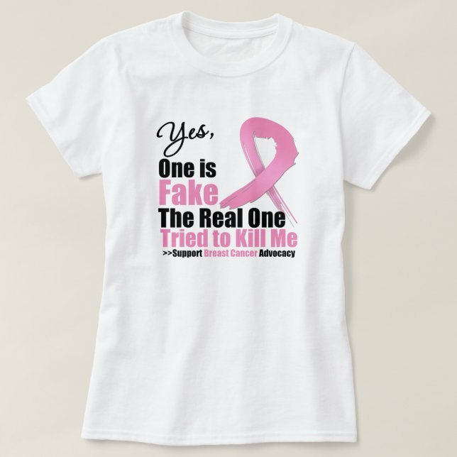 Fake Breast Cancer Tee Shirt (Design framsida)