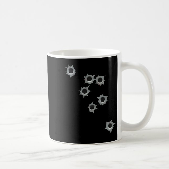 Fake Bullet Hole Funny Costume Graphic Design  Kaffemugg (Höger)