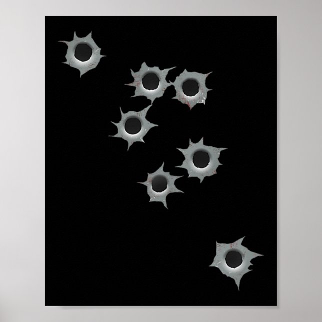 Fake Bullet Hole Funny Costume Graphic Design  Poster (Framsidan)