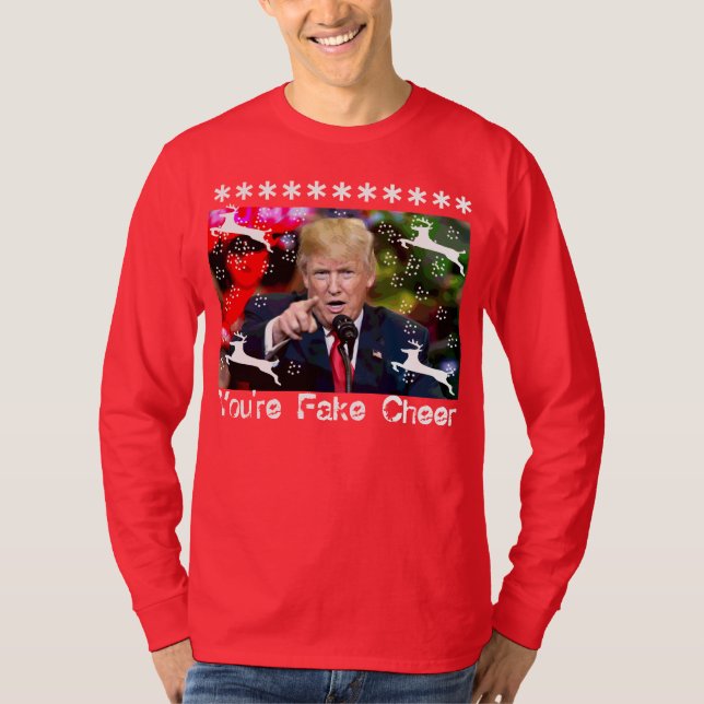 Fake Cheer, Donald Trump Ugly-julskjortan Tee (Framsida)