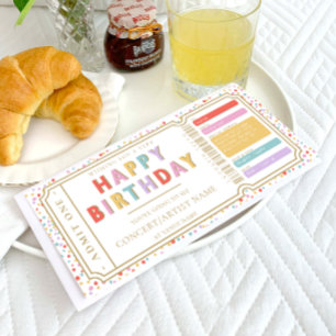 Fake Consert Biljett Gift Voucher Card Inbjudningar