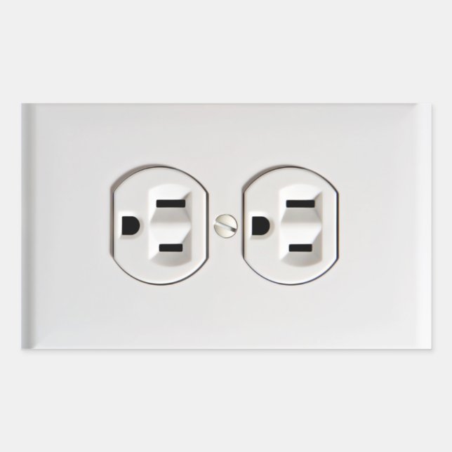 Fake Electrical Outlet Rektangulärt Klistermärke (Framsida)