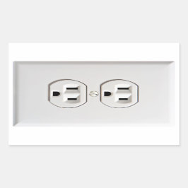 Fake Electrical Outlet Rektangulärt Klistermärke