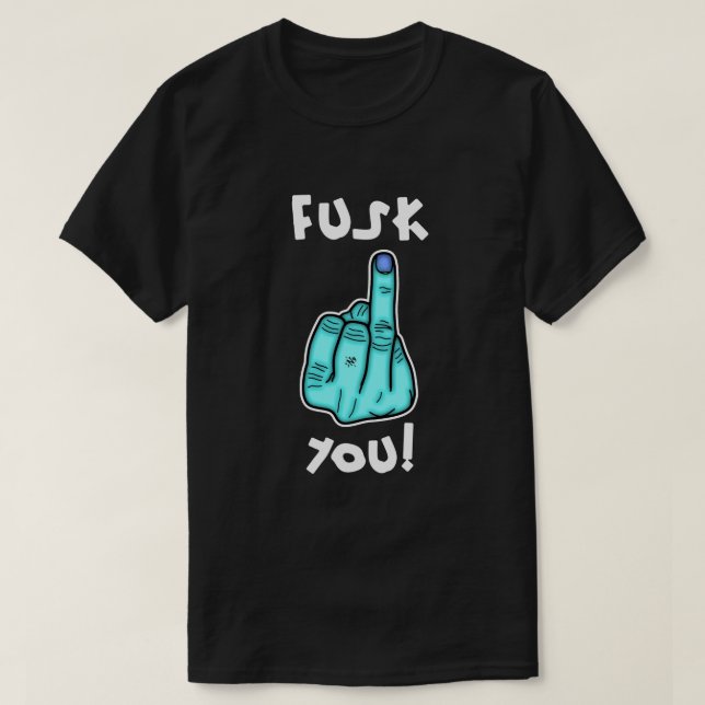 Fake f-bomb & fejk mitten finger-skämt v3.1 t shirt (Design framsida)
