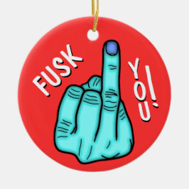 Fake F-bombskämt och god jul önskemål Julgransprydnad Keramik