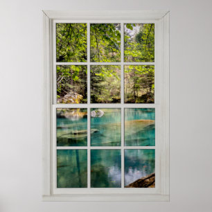 Fake Faux Window Illusion - Bright Lagoon Scene Poster