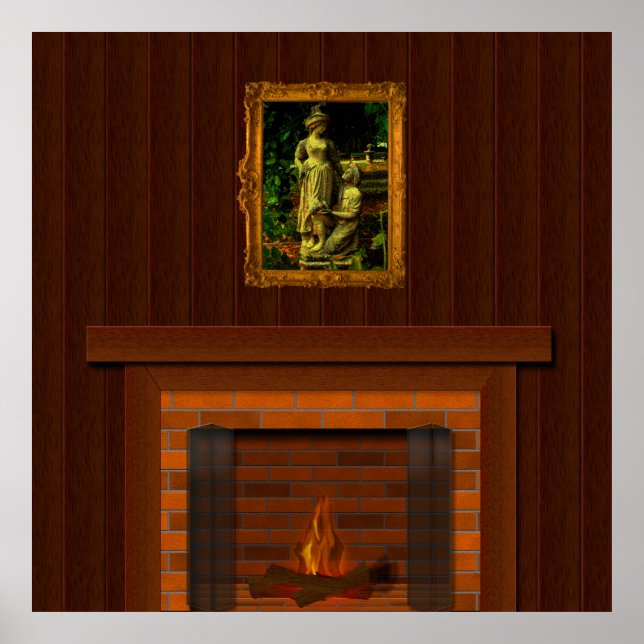 Fake Fireplace Halloween Haunted House Props Poster (Framsidan)